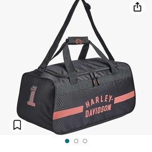 Harley-Davidson Rust Orange #1 Logo Sports Duffel Bag w/Shoulder Strap - Black
